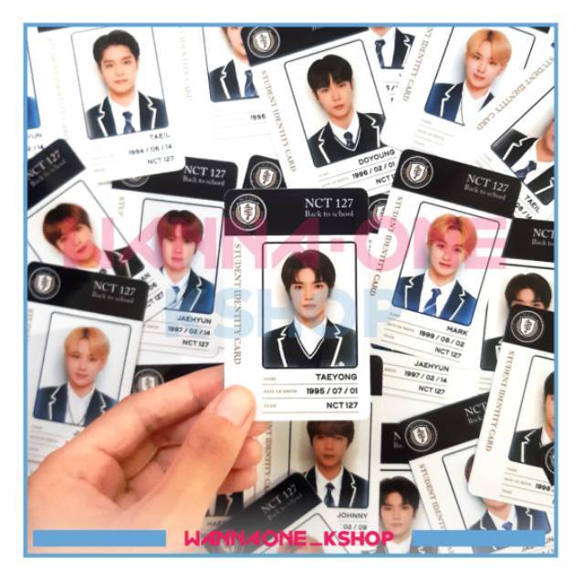Nct 127 id card back to school kit photocard