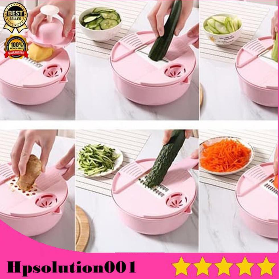 Super Diskon Parutan Multifungsi Nicer Dicer Alat Pemotong Sayuran Pemotong Kentang 12 In 1