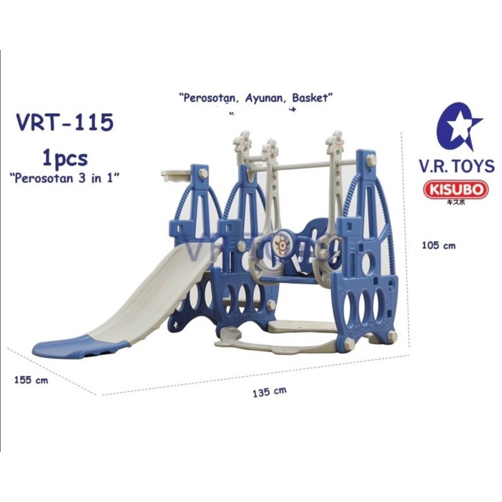 OZIHOUSE -
MAINAN ANAK PEROSOTAN AYUNAN SELUNCURAN ANAK ADA RING BASKET KISUBO VRT-115