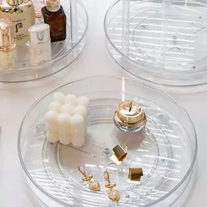 Rak Putar 360 Rak Parfume Cosmetic Bumbu Dapur Organizer Akrilik Serba Guna Import