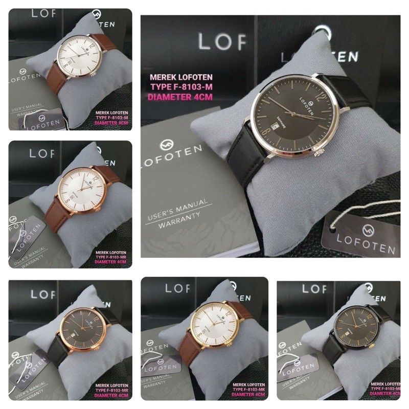 LOFOTEN F8103M/L Jam Tangan Couple Kulit Garansi resmi 1 tahun / F - 8103 M / L