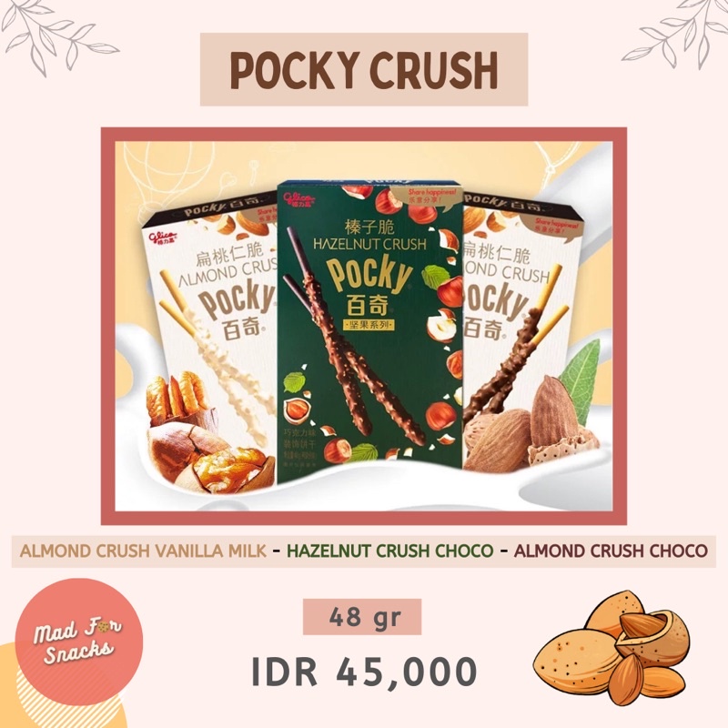 Jual [BUY 1 GET 1] Pocky Crush (Almond Crush Vanilla Milk/ Hazelnut