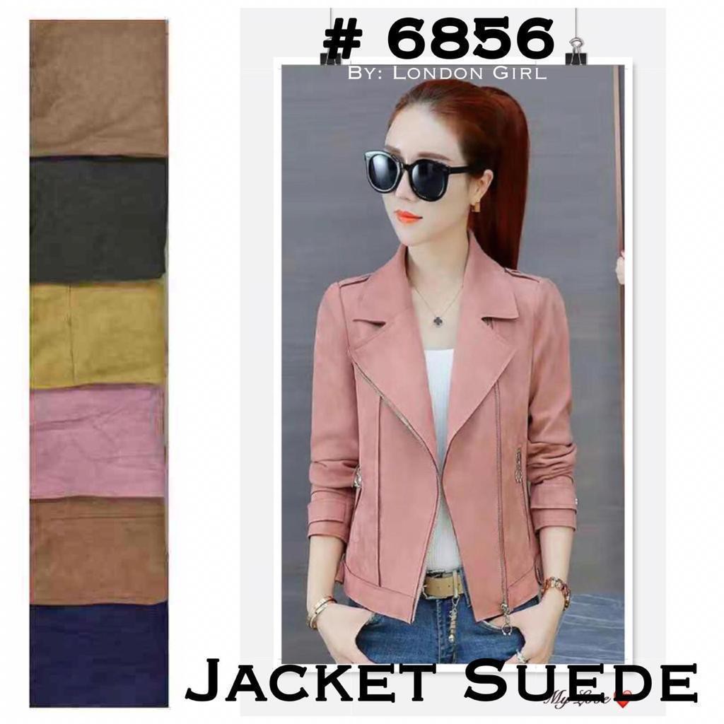 Jaket Wanita Suede Import Lengan Panjang Grosir Ecer #6856/ Woman Import Suede Jacket