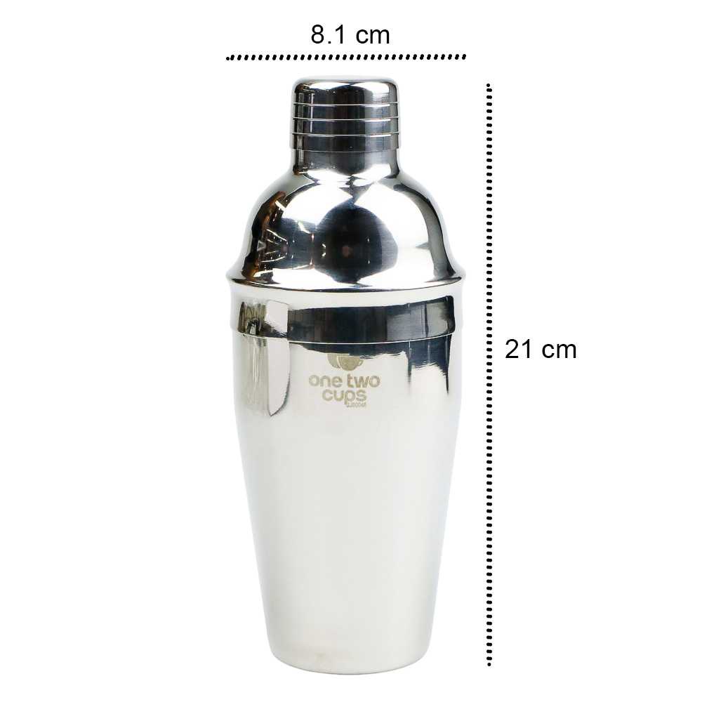 (100% BARANG ORI) One Two Cups Cocktail Shaker Bartender Boston Style Stainless JJ60048