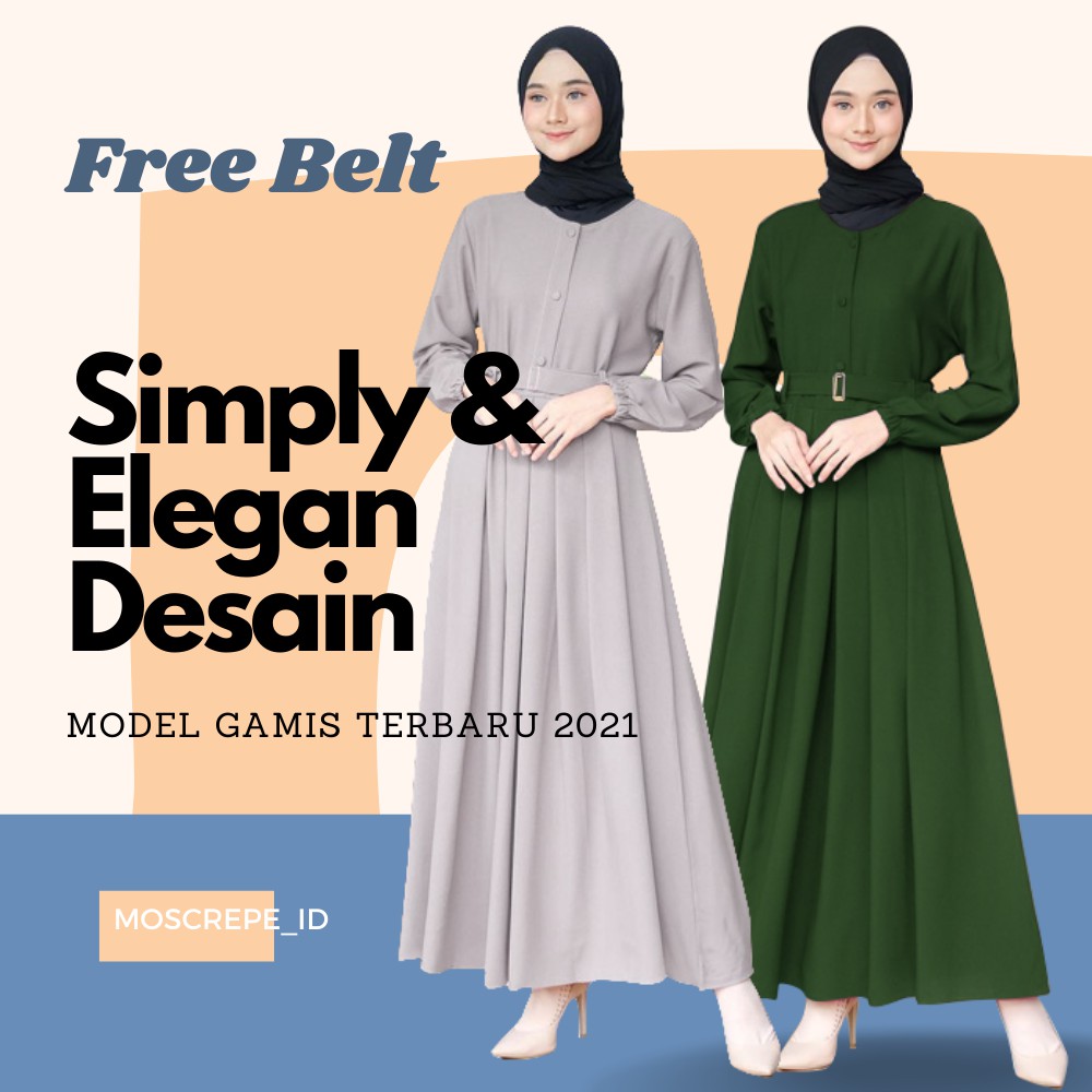 Dress Cantik Murah Kekinian Gamis Remaja Simpel Baju Gamis Wanita Muslim Terbaru 2021