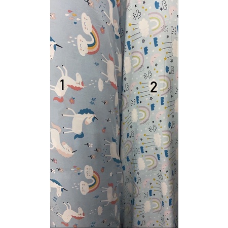 kain rayon meteran rainbow star moon unicorn motif anak