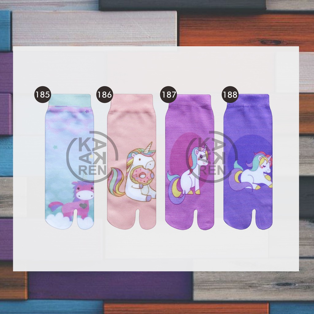 Kaos Kaki Jempol Anak Printing Karakter Unicorn J