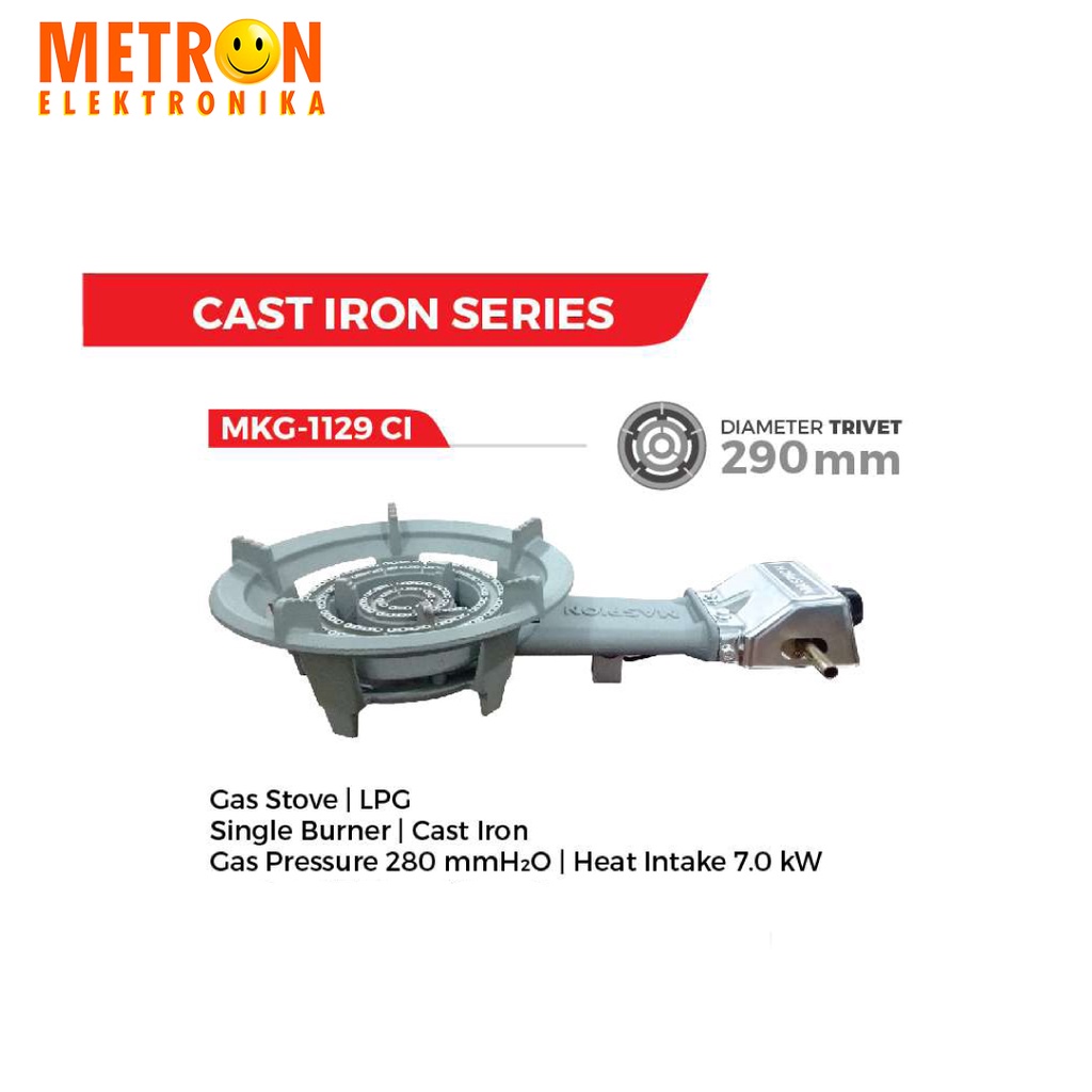 MASPION MKG 1129 CI KOMPOR GAS KOMERSIAL / GAS STOVE / CAST IRON / MKG1129CI