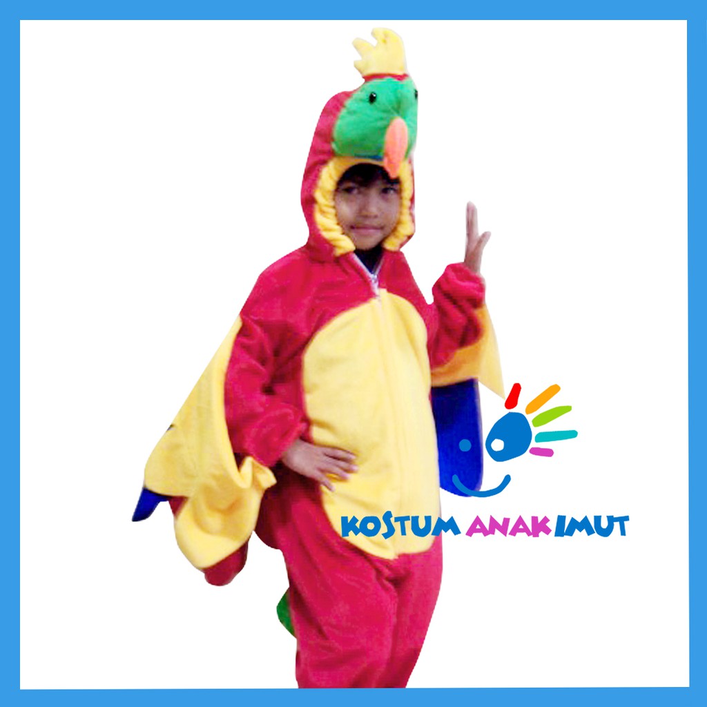 BAJU KOSTUM BURUNG NURI - KOSTUM BINATANG BURUNG - KOSTUM KARAKTER BURUNG NURI