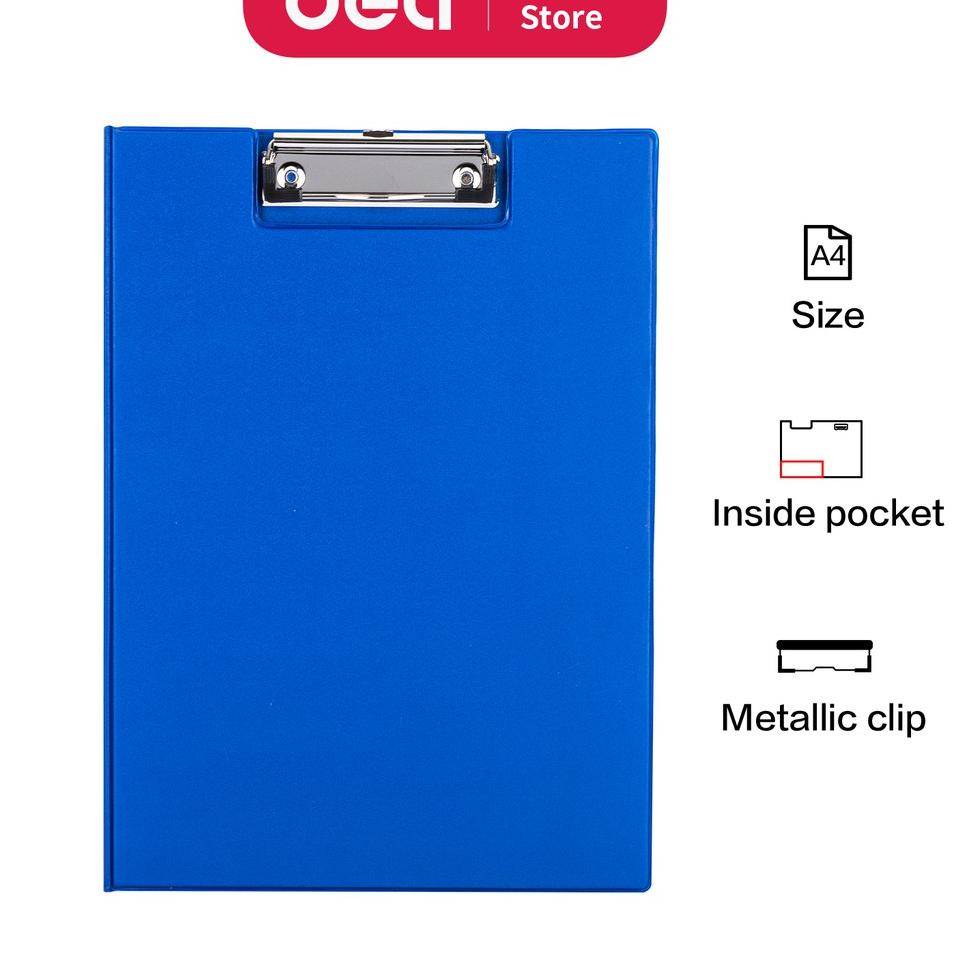 

PRODUK TREND Deli Clipboard A4/Papan Jalan A4 Warna Biru Bisa Digantung E38154A ✯ 888