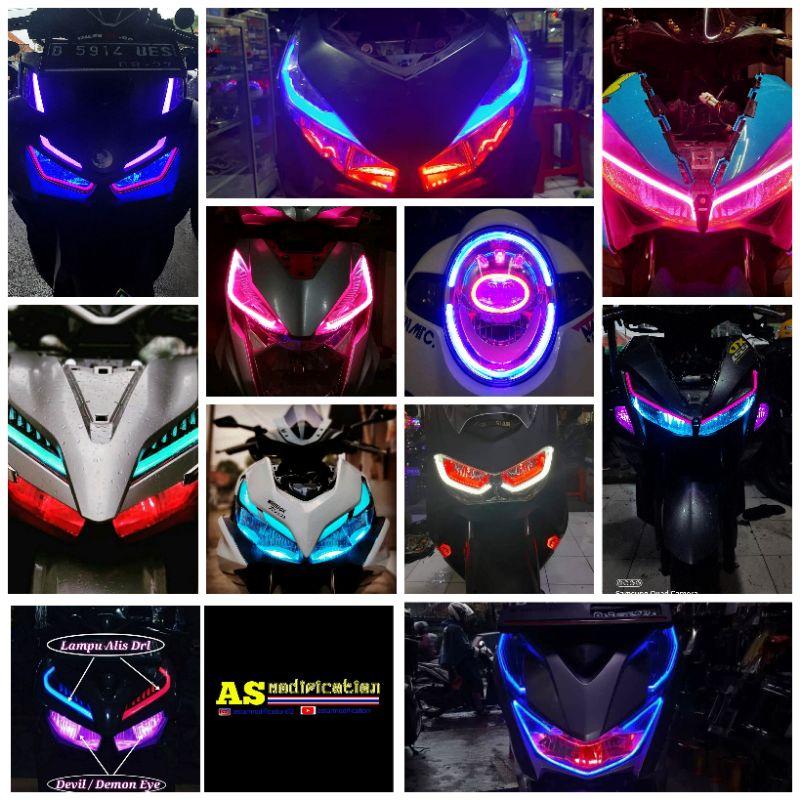 LAMPU ALIS MOTOR 30CM 15CM TIDAK BINTIK NEON FLEXSIBEL 12V BEAT MIO AEROX NMAX PCX LEXI DLL