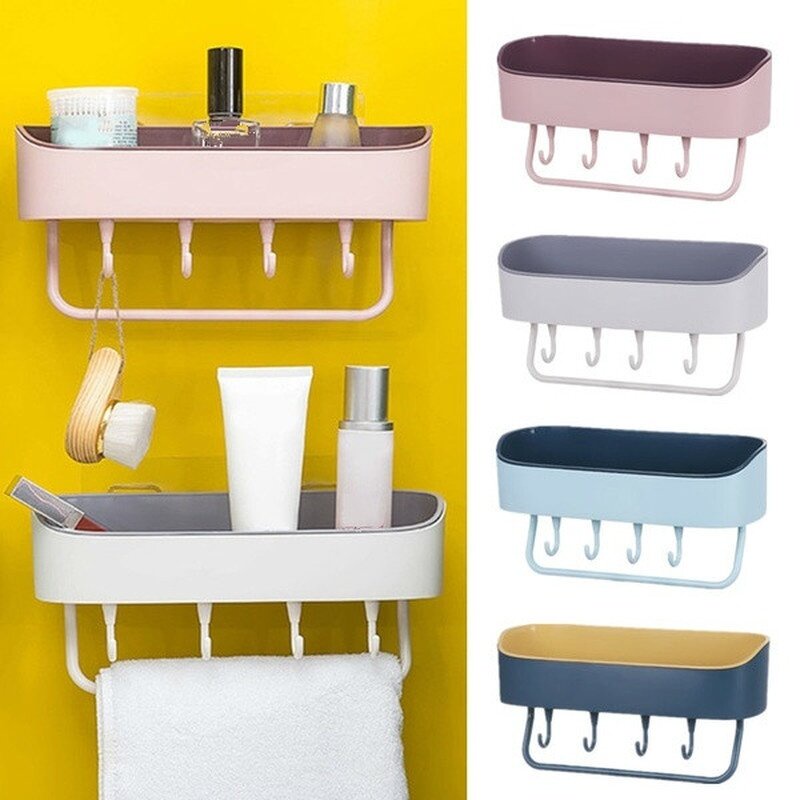 SHENAR Rak Kamar Mandi Tanpa Bor Multifungsi Tempat Sampo Sabun Odol Rak Gantungan Toilet Rak Sabun Kamar Mandi Dinding - LILY PLATIC HOLDER, SHENARCORNER168