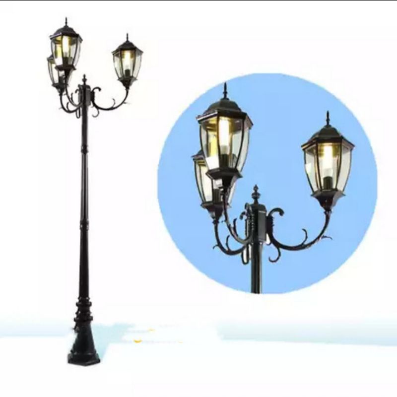 R/28 Lampu taman lampu tiang cabang 3 tinggi 2 meter