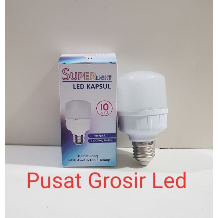 Paket 10 Buah Lampu Led Kapsul 10 watt Superlight cahaya putih