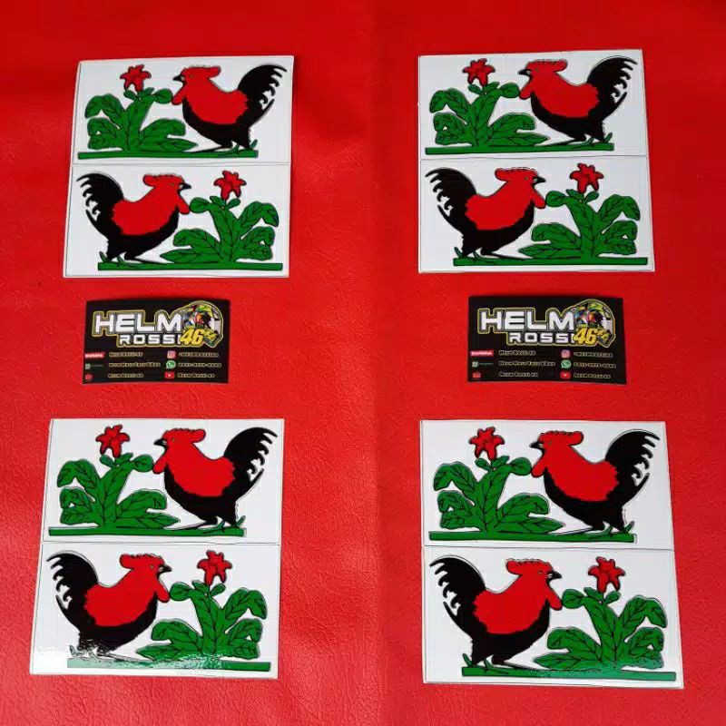[COD] Sticker ayam jago - 1 pasang 2 pcs untuk helm KYT KYOTO dj maru NHK INK NHK DLL