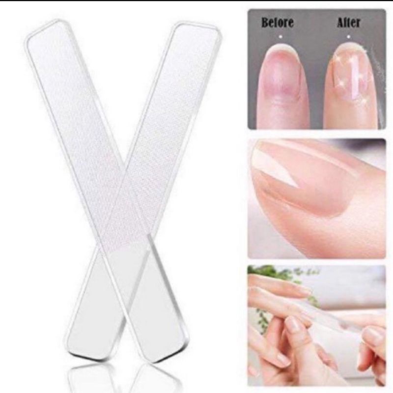 Pengkilap Kikir Kuku Kaca Nano Glass Nail File Manicure Nail Art Glowing amplas kuku kilap 7 step asahan kuku 7in1 pedicure kikir kuku kilap pembersih kuku putih kikap