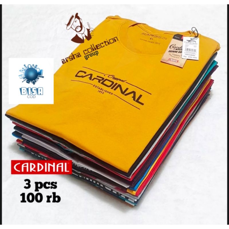 PROMO 3PCS 100k Kaos Cardinal MOTIF RANDOM ACAK| kaos distro | kaos CARDINALL pria | 3pcs 100rb moti
