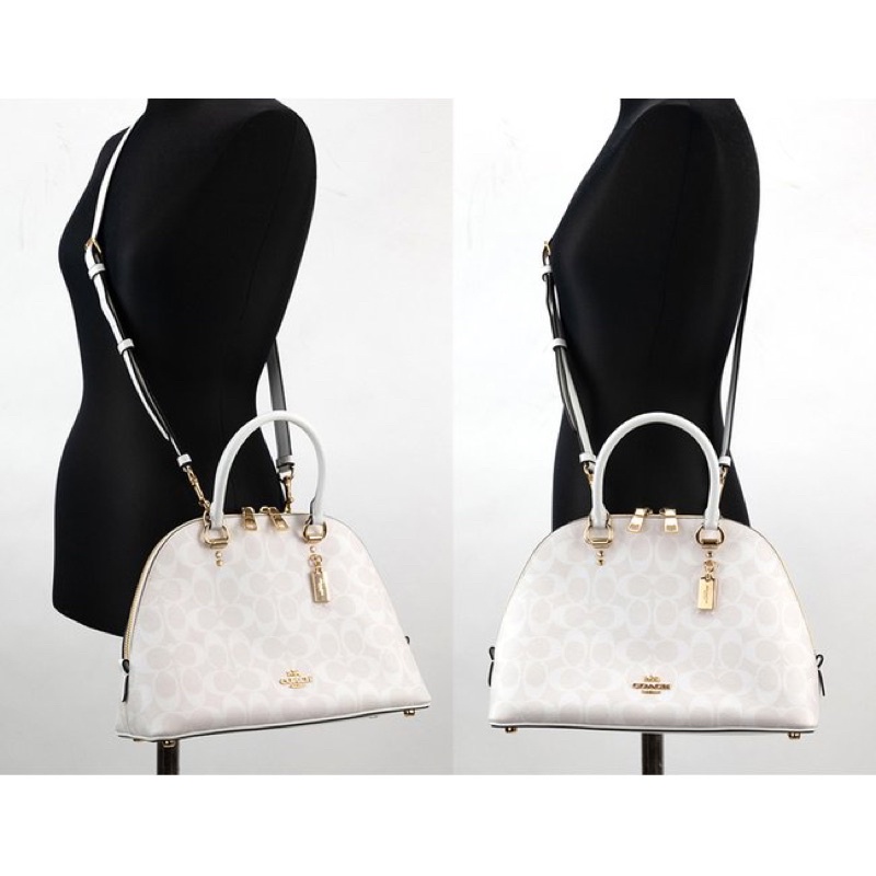 COACH KATY SATCHEL IN SIGNATURE CANVAS -White  (F2558)