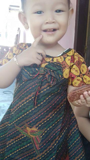 Dress Batik Sogan Anak Size 0 Usia 1 Th - 2,5th