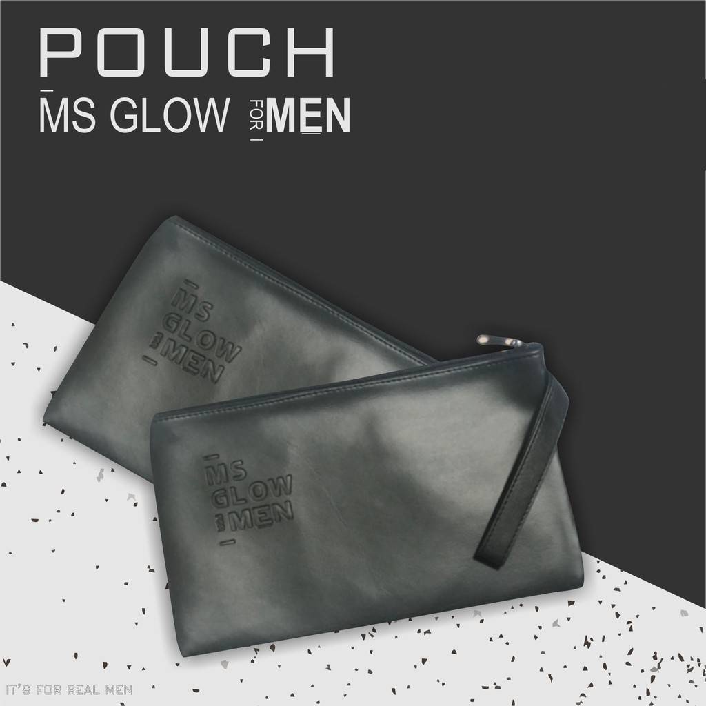 Pouch Ms Glow Abu-Abu &amp; Tote Bag / Tas Skincare / Pouch Ms Glow