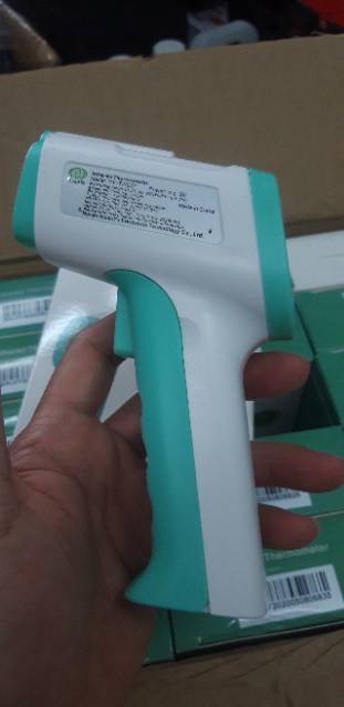 Themometer infrared thermogun non kontak 3 warna layar indikator model elegan slim pas di saku