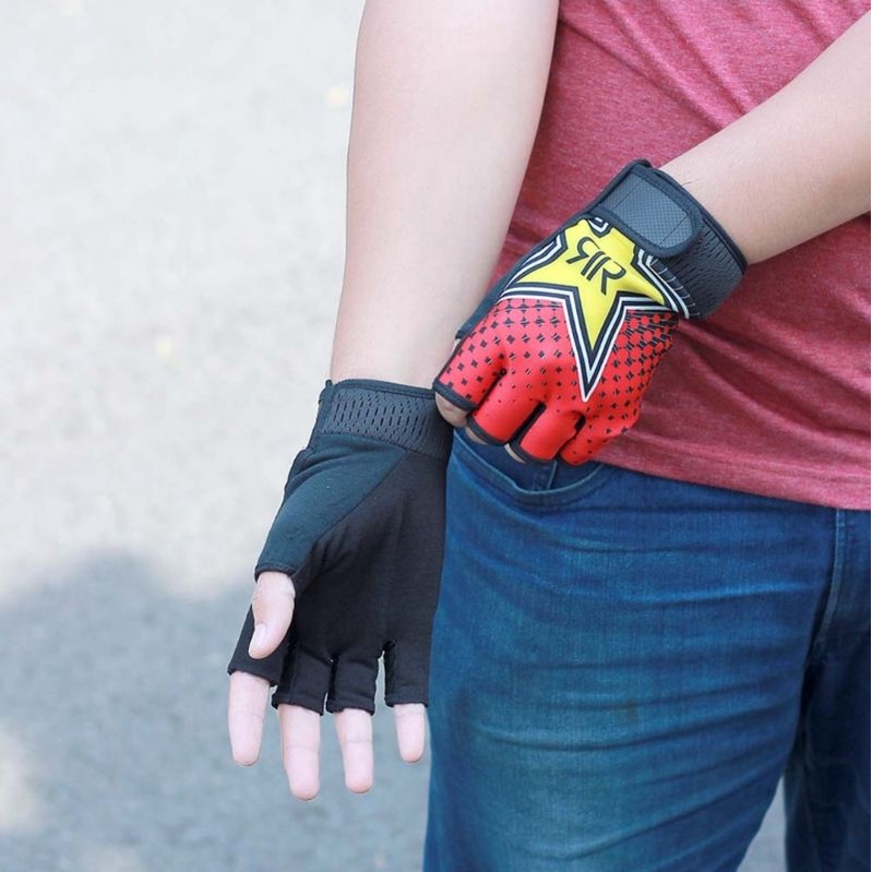 Sarung Tangan Sepeda Motor Gloves Half Finger Setengah Jari