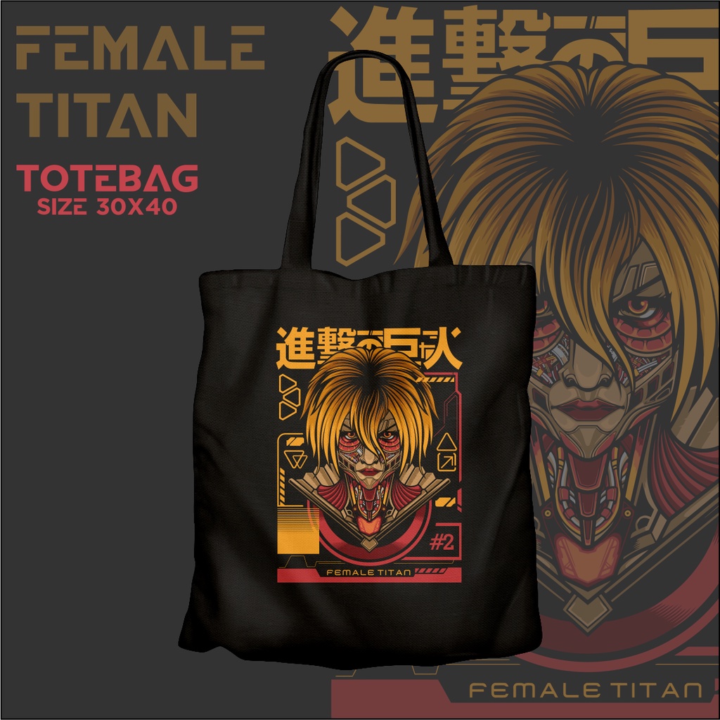 TERBARU !! Totebag anime attack on titan !! Female titan 03