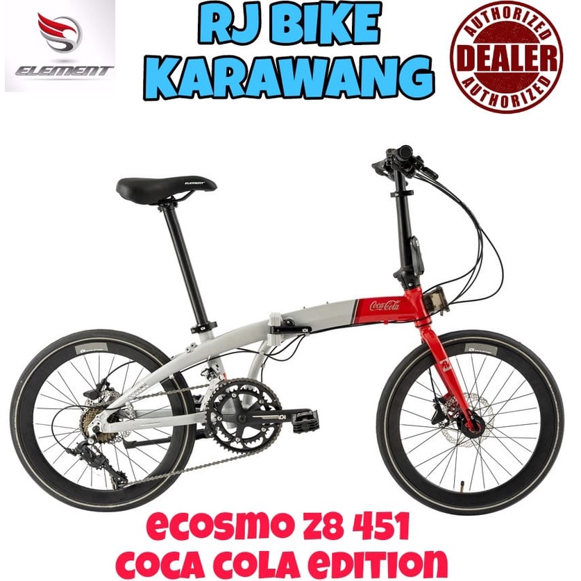 SEPEDA LIPAT 20&quot; ELEMENT FOLDING ECOSMO Z8 451 16SP COCA COLA EDITION
