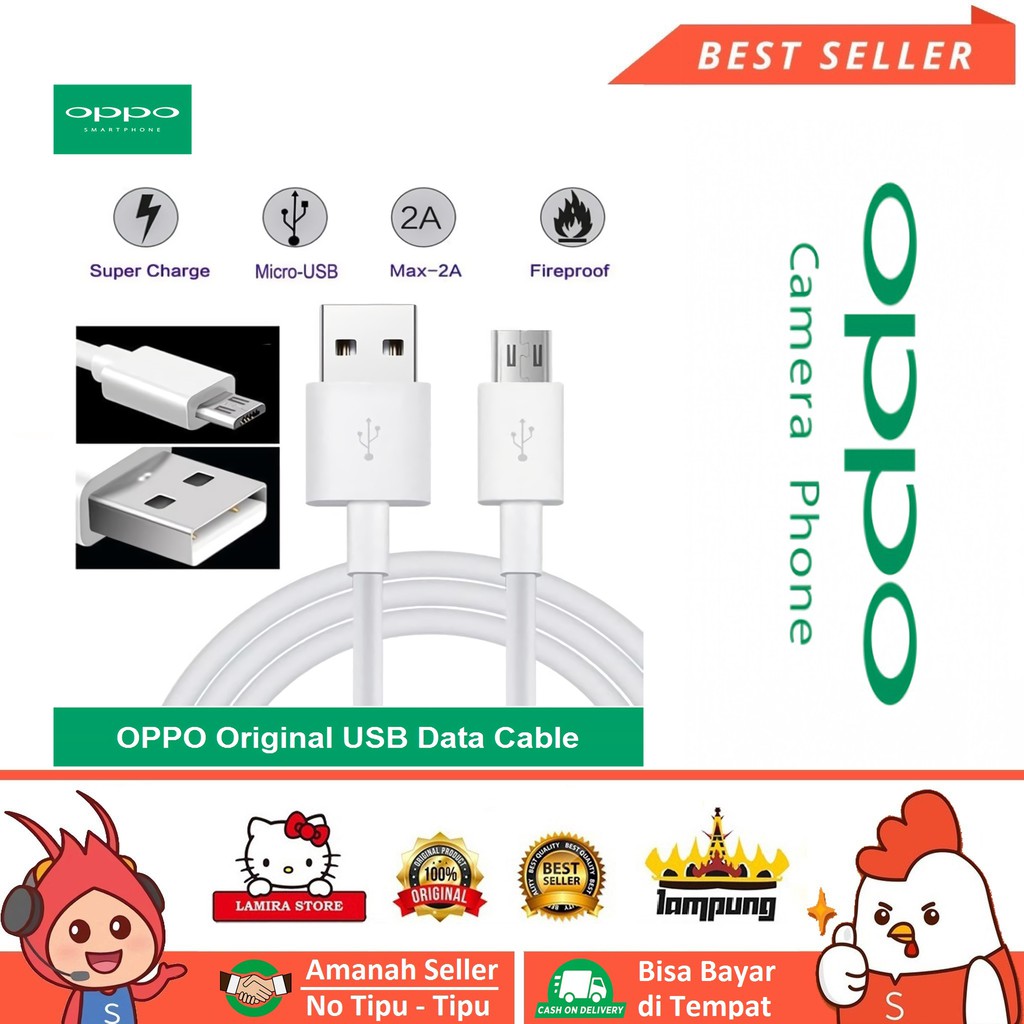 KABEL CHARGER ORIGINAL OPPO / KABEL DATA OPPO / KABEL CASAN OPPO / KABEL CASAN OPPO 100% ORIGINAL