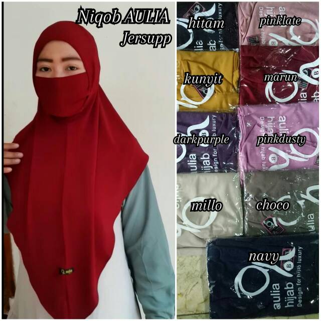 Niqob aulia jilbab masker hijab instant jilbab instant khimar fashion wanita semarang demak