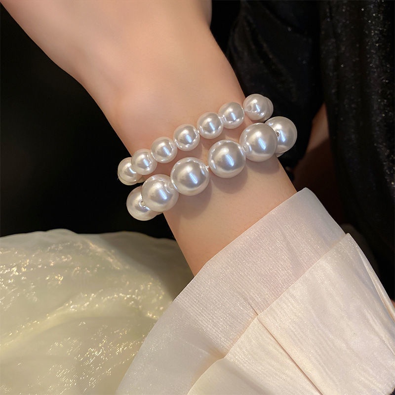 Gelang Mutiara Stretch Gaya Retro Perancis Untuk Hadiah