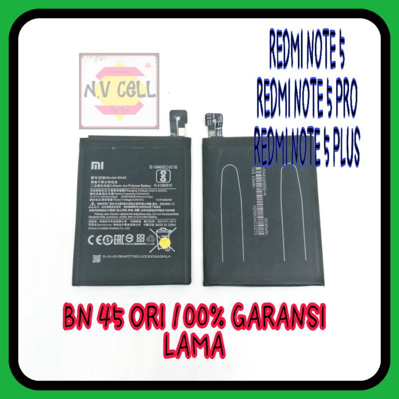 BATERAI BN45 / BATERAI BN 45/ BATRE REDMI NOTE 5/ BATRE XIAOMI REDMI NOTE 5 PRO / BN-45 ORI 100% BER