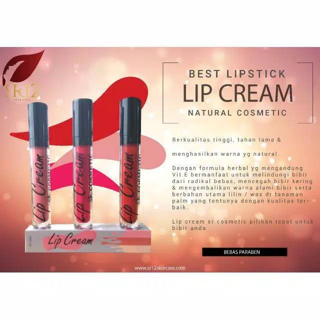 LIP CREAM SR12 / Lip cream matte SR12 / lip cream moist sr12 / matte  Cosmetic SR12