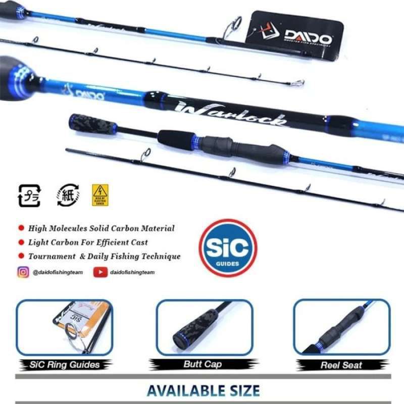 [SET PERALATAN PANCING] Rod JORAN PANCING Daido Warlock Power FULL CARBON SOLID SP 502 ML KUAT 6 Kg