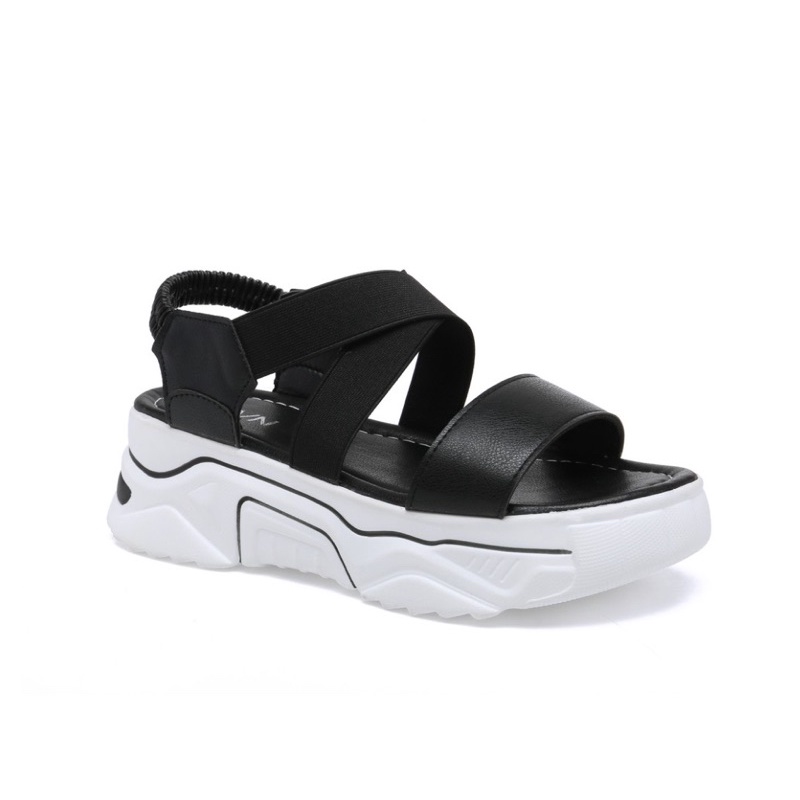 [GROSIR][COD] SEVEN_DAY SANDAL WANITA SANDAL GUNUNG KOREA IMPORT CASUAL SHOES HITAM SVN-206