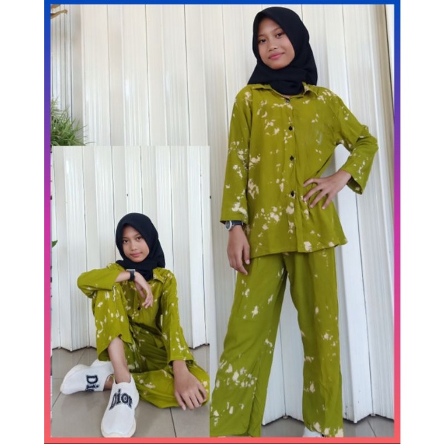 ONE SET TIEDYE/SETELAN ANAK TERLARIS/STELAN CELANA PANJANG ANAK PEREMPUAN