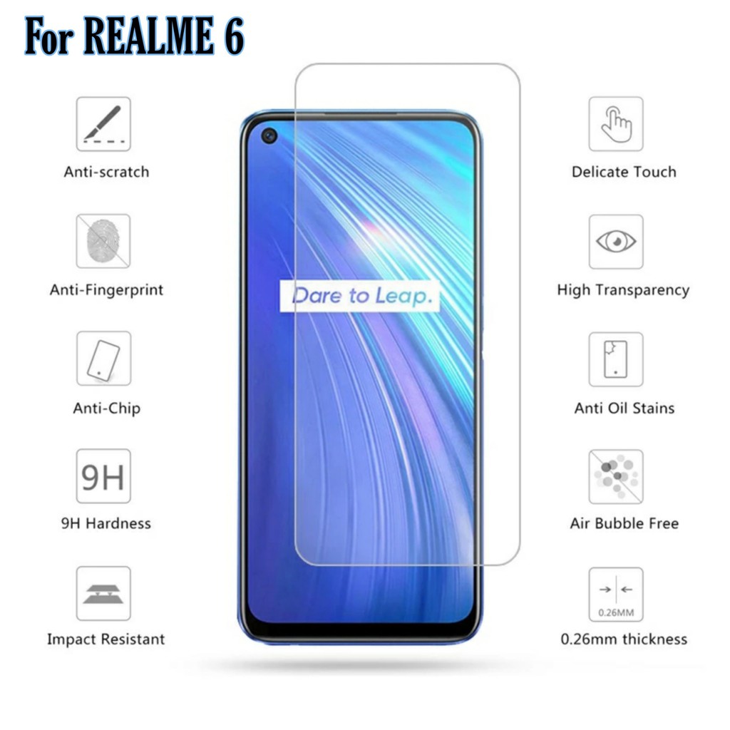 Tempered Glass REALME 6 Screen Protector Handphone Clear