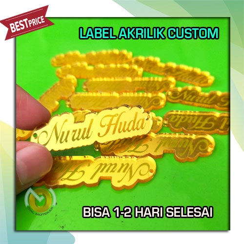 LABEL AKRILIK / GOLD LABEL HIJAB ACRYLIC CUSTOM / KERUDUNG / PAKAIAN / REBANDING