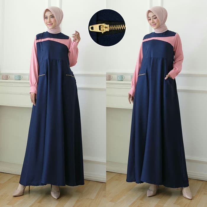 Gamis Terbaru Dress Kondangan Modern Pakaian Wanita Fashion Muslim Maxi Dress Gamis Syari W9S1