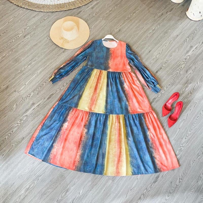 Rayna Dress / Baju Gamis Rainbow Wanita Import