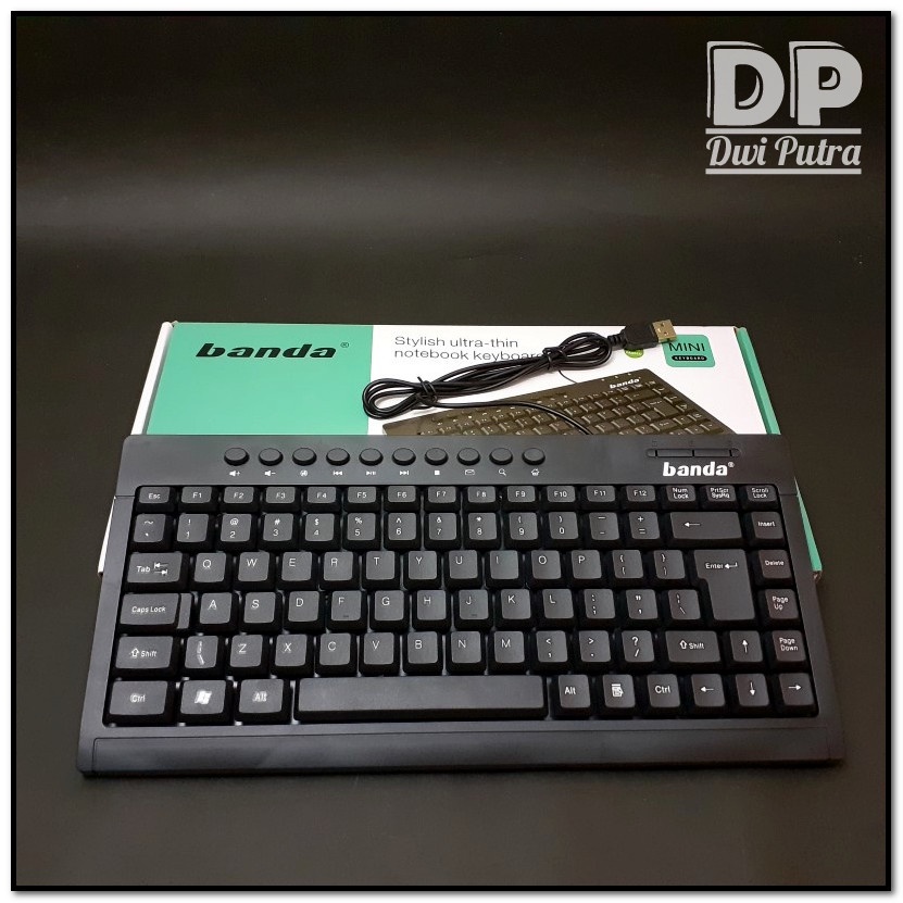 KEYBOARD MINI BANDA K-1000 USB // RINGAN TIPIS OFFICE MULTIMEDIA LAPTOP NOTEBOOK KOMPUTER // K1000