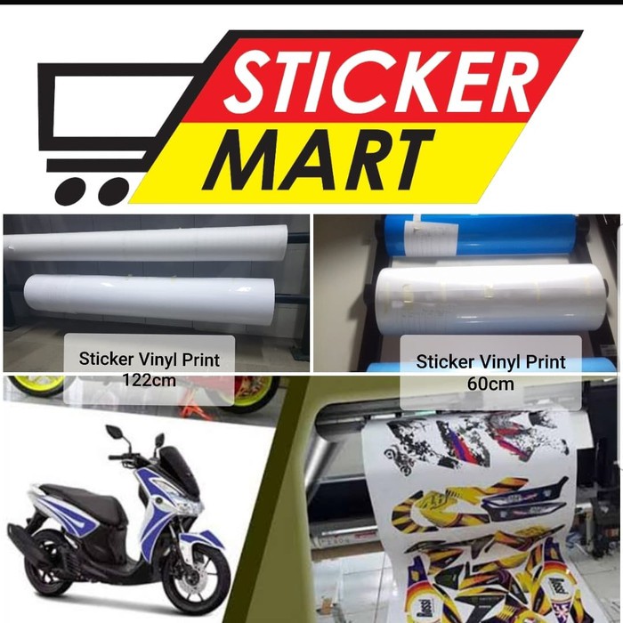 

Sticker Vinyl White Glossy utk Print Decal dekorasi Ecosolvent 60cm