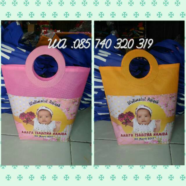 

Goodie Bag Tas Souvenir Ulangtahun/Ultah Anak Model Pegangan Bulat Full Color
