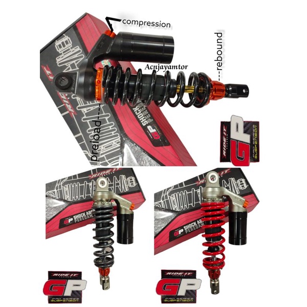 SHOCK SHOK SKOK TABUNG ATAS  RIDE IT GP 299 310mm/330mm CLIK REBOUND AKTIF VARIO 125/150 BEAT KARBU/