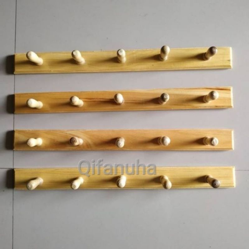 Kapstok Kayu Dinding Cantolan Baju Kayu Dinding Isi 5