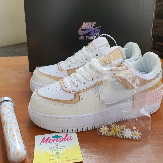 Ready# Nike Air Force 1 Shadow Spruce Aura Beige Flower