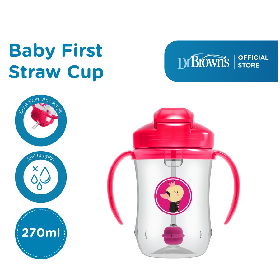 Dr Brown's Baby 1st First Straw Cup | Botol Minum Pemberat Bayi