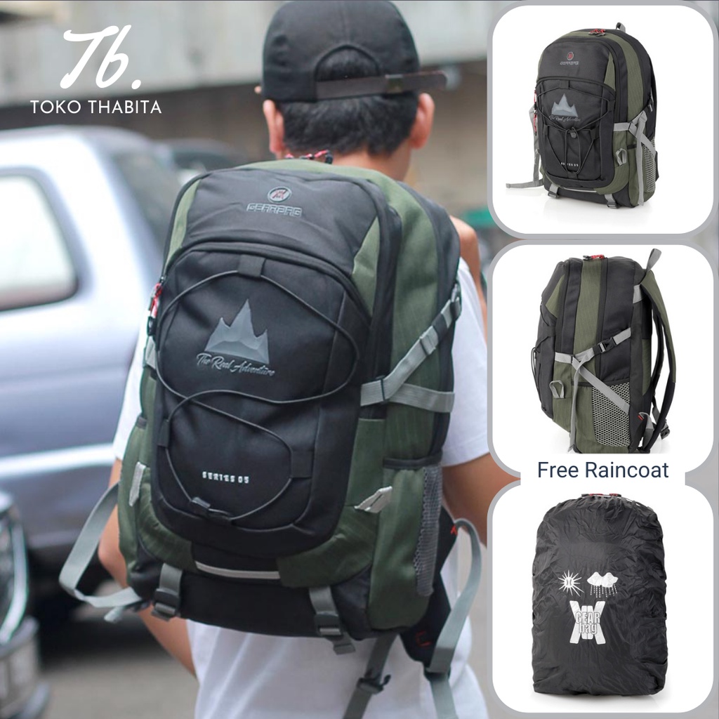 Toko Thabita Tas Punggung Pria Ransel Laptop Gear Bag Backpack Tahan Air Warna Hijau Army Daypack