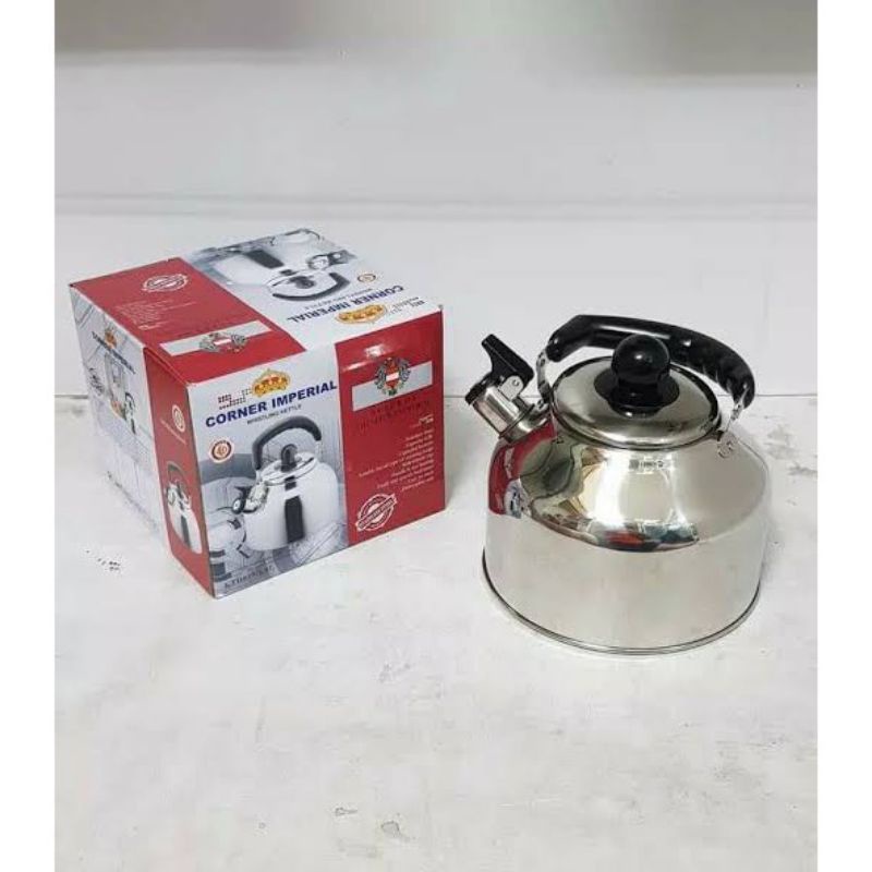 teko bunyi siul stainless IMPERIAL ORIGINAL / kettle / ketel ceret pemanas air imperial corner 3L 4L 5L 6liter  / TEKO STAINLESS TEBAL AWET