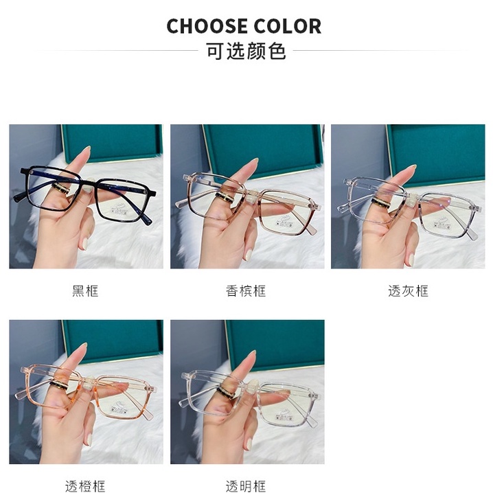 0-400°Kacamata Myopia Bentuk Bulat TR90 Anti Blue Light Bahan Plastik Transparan